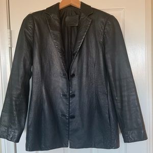 Coach 1941 black soft leather jacket 5 buttons Lg